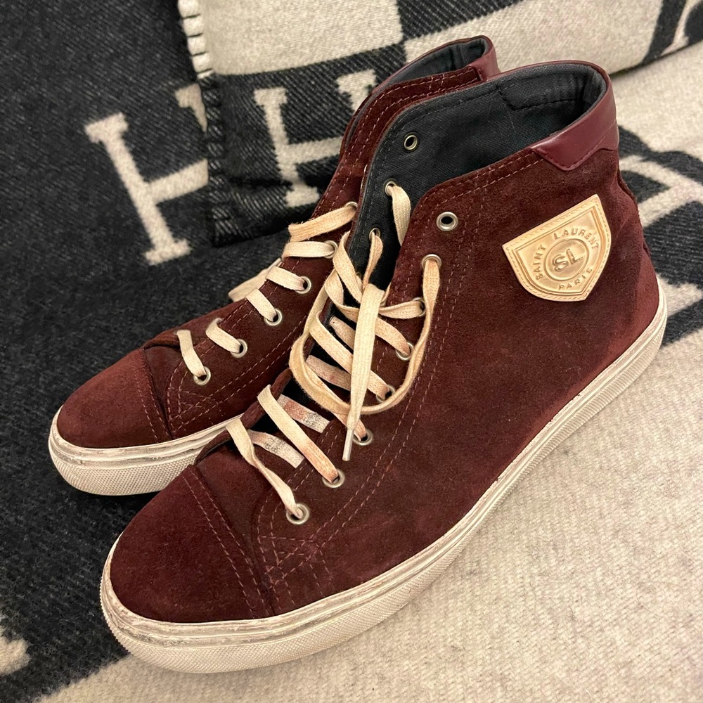 Saint Laurent men’s lace up ankle converse style sneakers